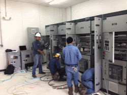 Montaje de cinco generadores Mtu 0.480KV 1.2 KV